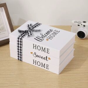 3pc Decor Books for modern home decor With Ribbon