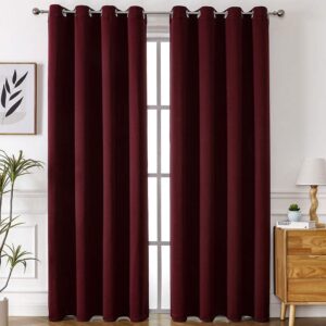Luxury textured High Grade Full  2 Curtains with a Sheer - Maroon