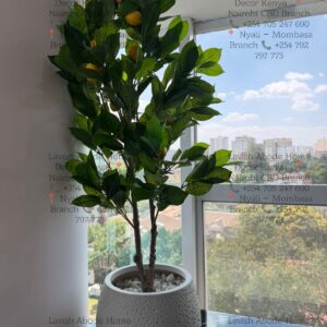 Artificial Lemon Fruits Tree Indoor Decorative Lifelike Potted Plant Fake 120cm Yellow Lemons Tree in Plastic Planter
