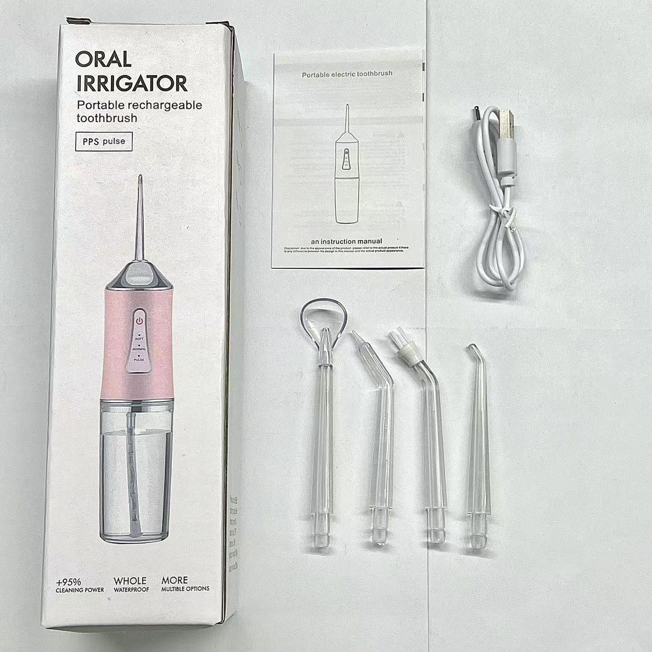 4 nozzles New Dental Water Jet Oral Irrigator / Teeth Cleaner/ Dental Water flosser green , white pink
- Image 4