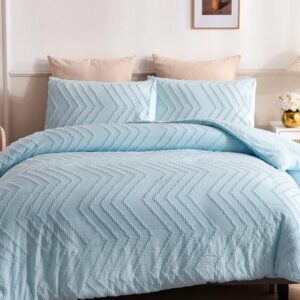 Luxury Tufted Wave Duvet cover set with Bedsheet and 2 Pillow Cases White Blue Pink 6Ft by 7Ft

Ready to pick