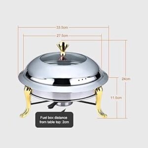 Stainless steel 28cm Golden furnace chaffing dish food warmer with a touch of gold with Direct heat option