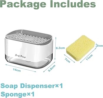 Soap pump with sponge caddy detergent dispenser - Image 3
