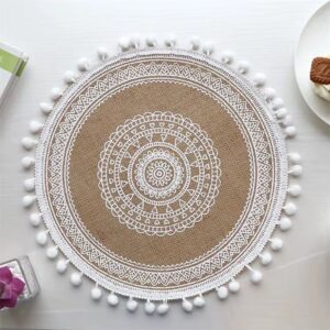Boho Round Table Mat 6 pcs Set Placemats