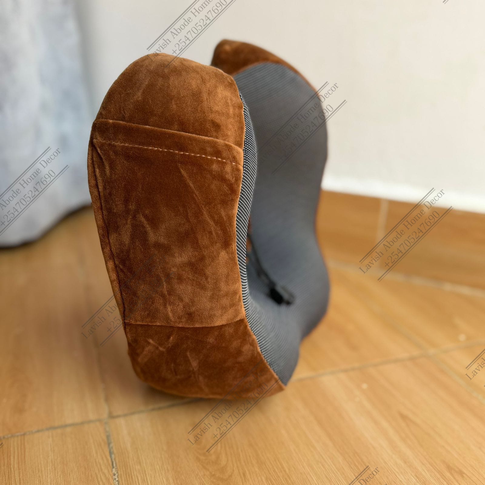 Ergonomic Neck Pillow Memory Foam Travel Compressable - Brown - Image 3