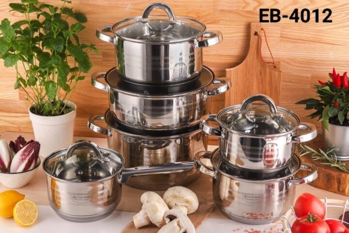 12pc Edenburg Stainless Steel Cookware