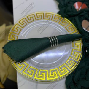 Dining Napkins Damask Cloth Napkin, Washable Napkins with Hemmed Edges 20"X20" , Reusable Napkins for Xmas, Weddings, Banquet, Festival Celebration (Emerald Green)