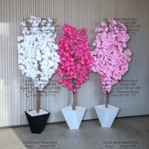 Artificial Cherry Blossom Trees Faux Cherry Blossom Tree Pink, White Tree for Office Wedding Home Office Living Room House Indoor Outdoor Decor