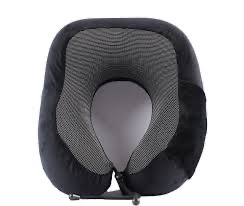 Ergonomic Neck Pillow Memory Foam Travel Compressable - Black