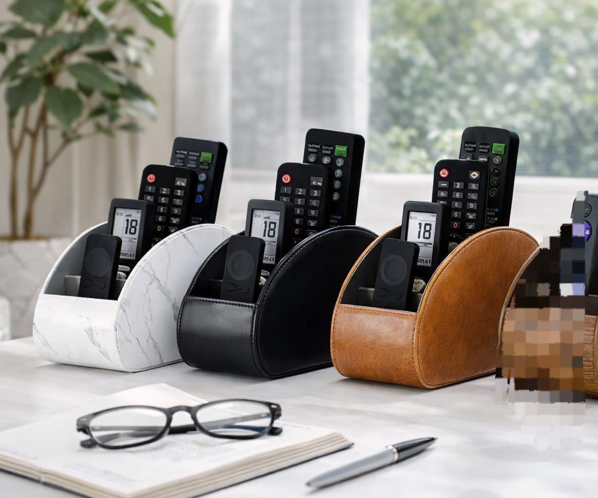 Pu Leather Remote Control Holder Storage