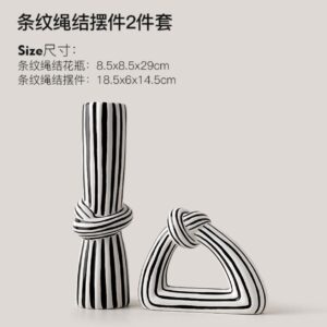 Monochrome knot stripped vase