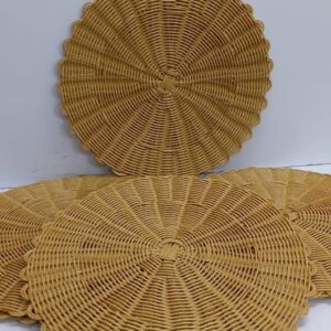 6-Piece Handmade Rattan Woven Table Mats – Water & Oil Resistant | Dining Decor Kenya