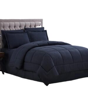 Extra King Size Cotton Striped Duvet Set 7×8 – Navy Blue | Luxury Bedding Kenya