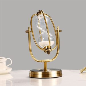Rotating Brass Hourglass Timer – Vintage Sand Clock Decor | Luxury Home Decor Keny