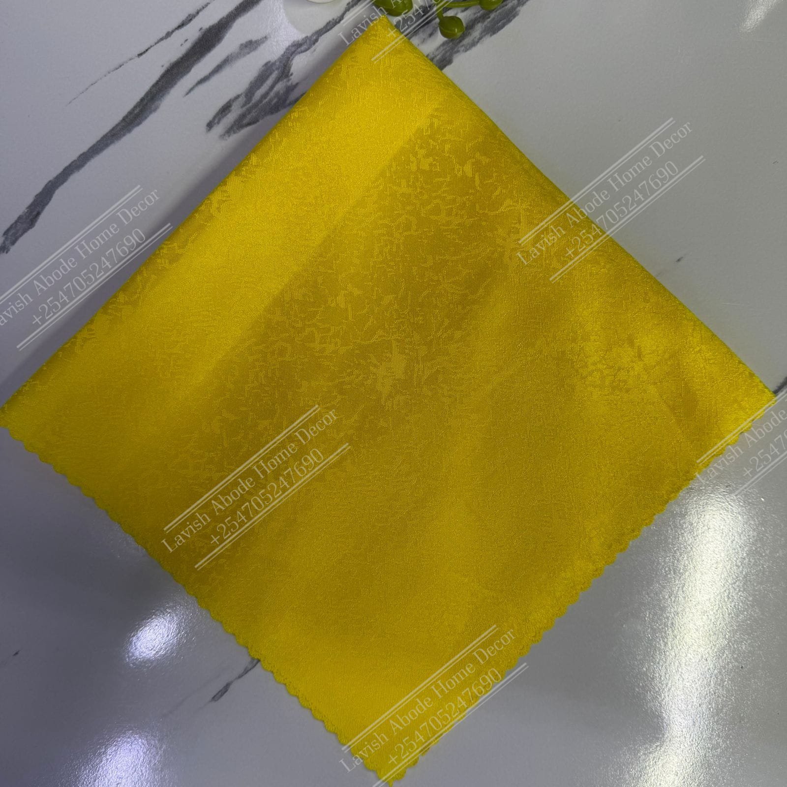 Yellow Damask Cloth Dining Napkins 20×20 – Reusable & Washable | Table Decor Kenya - Image 3