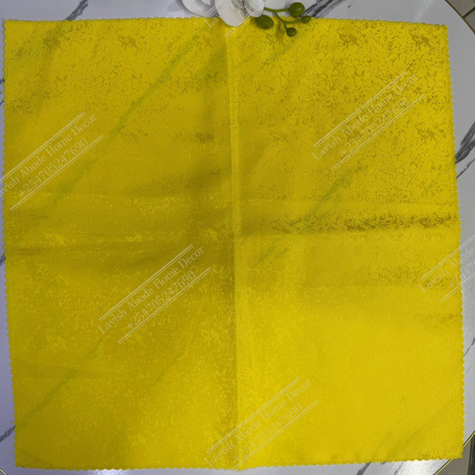 Yellow Damask Cloth Dining Napkins 20×20 – Reusable & Washable | Table Decor Kenya - Image 2