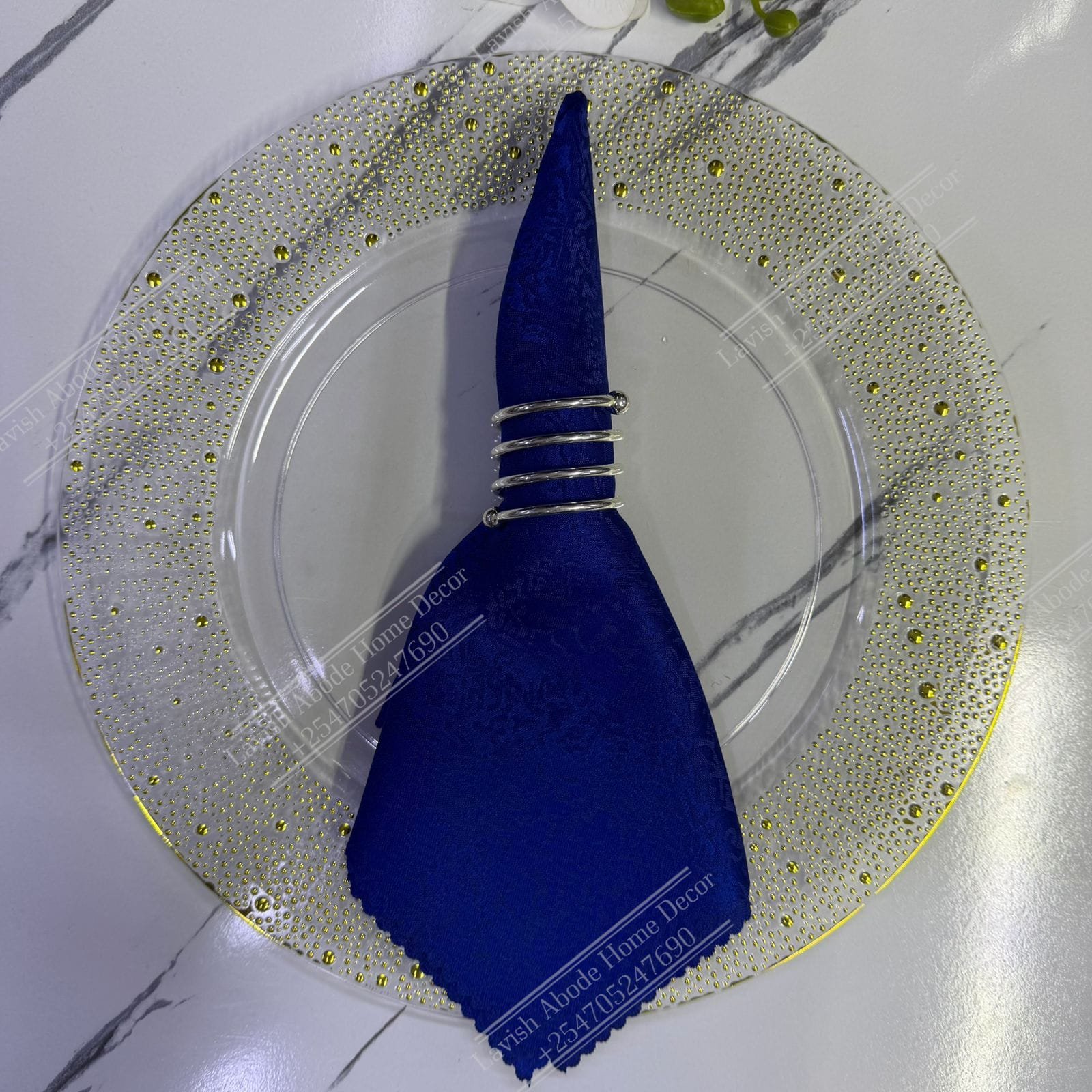 Blue Damask Cloth Dining Napkins 20×20 – Reusable & Washable | Table Decor Kenya