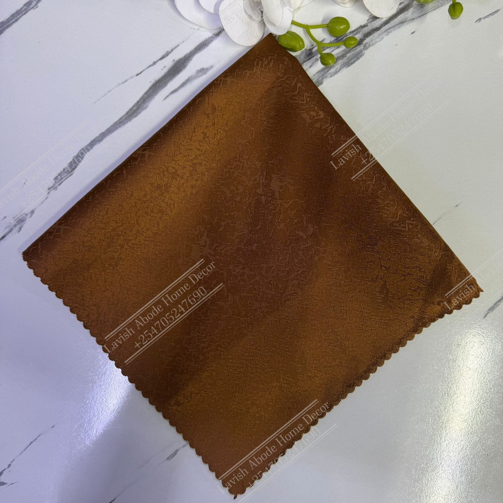 Brown Damask Cloth Dining Napkins 20×20 – Reusable & Washable | Table Decor Kenya - Image 2