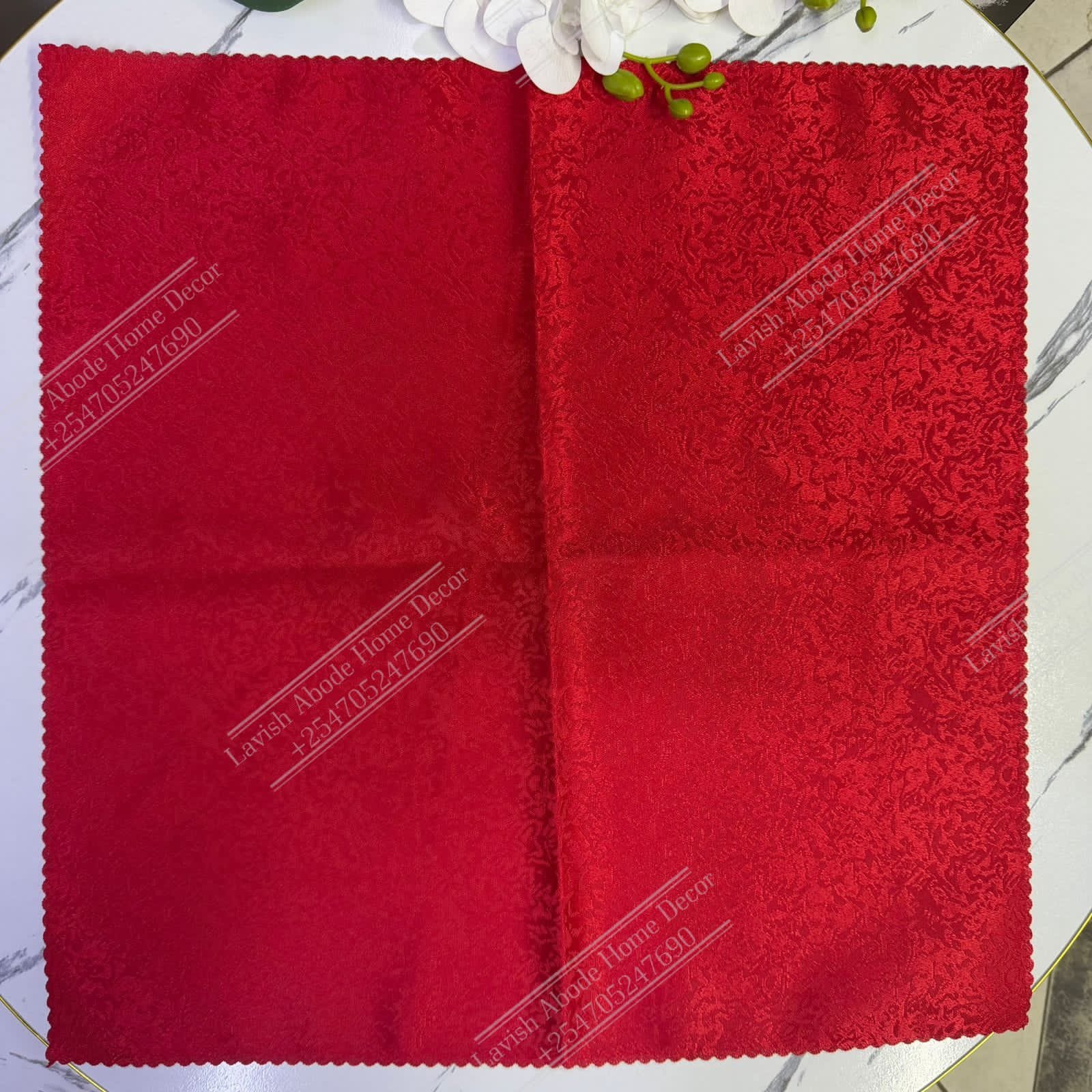 Red Damask Cloth Dining Napkins 20×20 – Reusable & Washable | Table Decor Kenya - Image 3