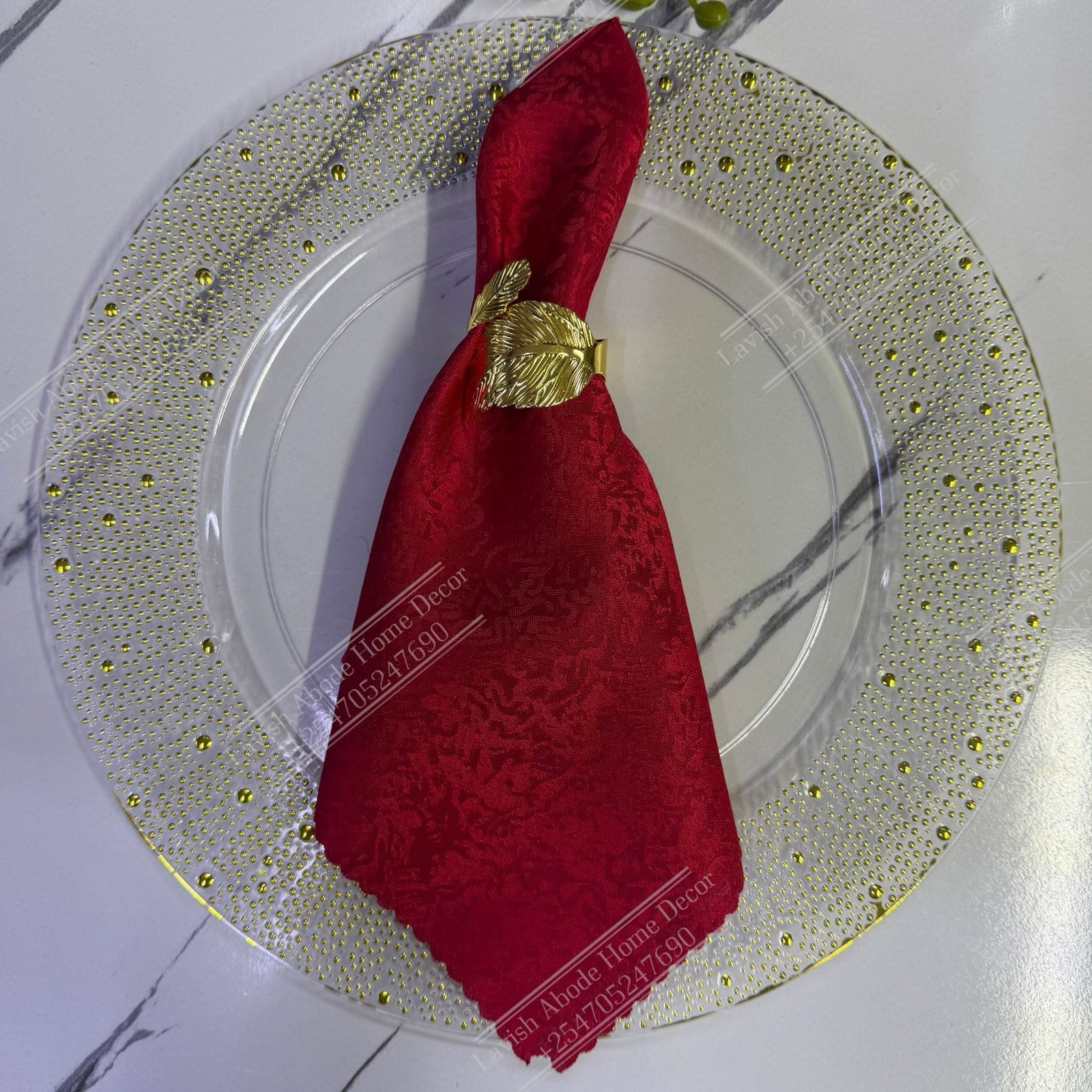 Red Damask Cloth Dining Napkins 20×20 – Reusable & Washable | Table Decor Kenya