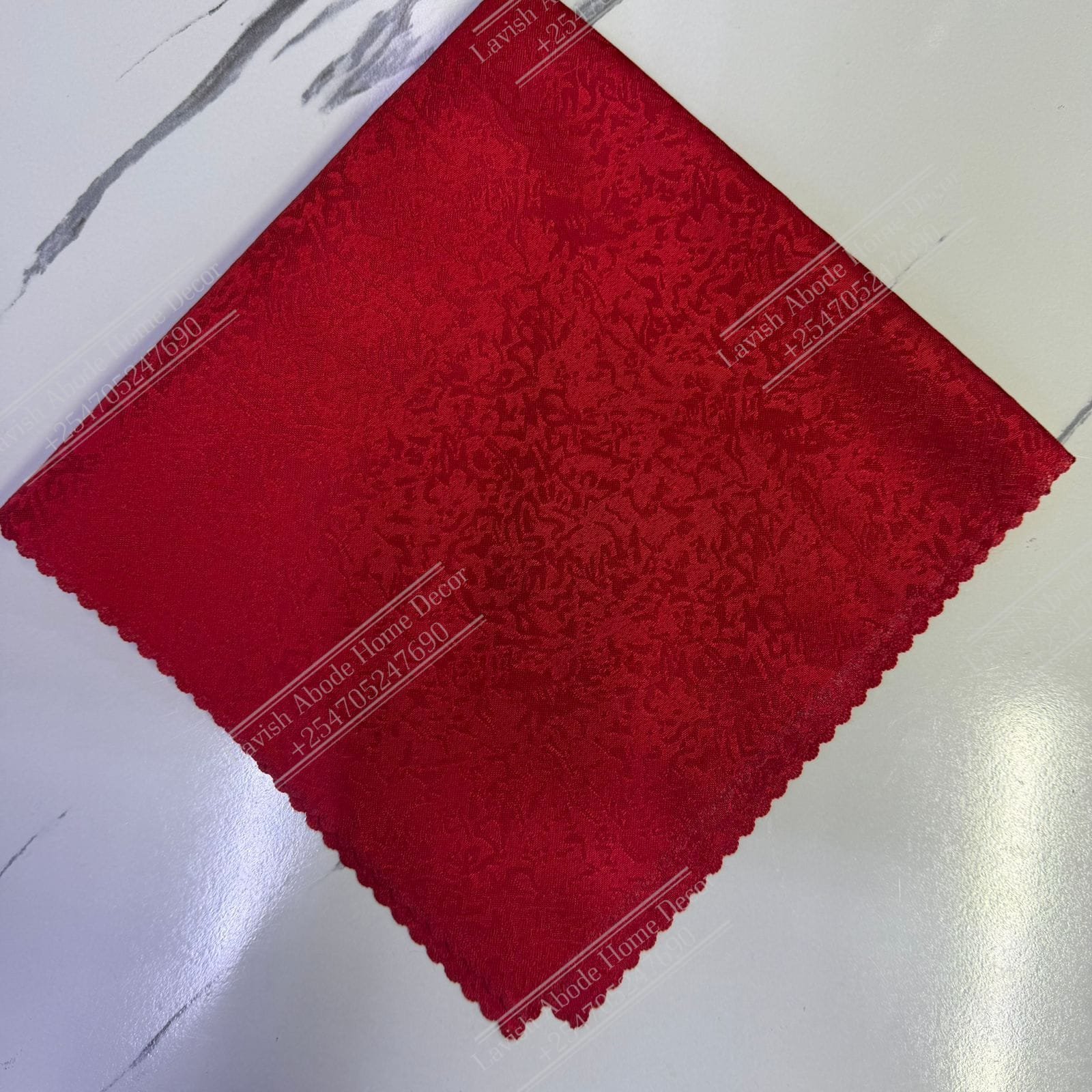 Red Damask Cloth Dining Napkins 20×20 – Reusable & Washable | Table Decor Kenya - Image 2