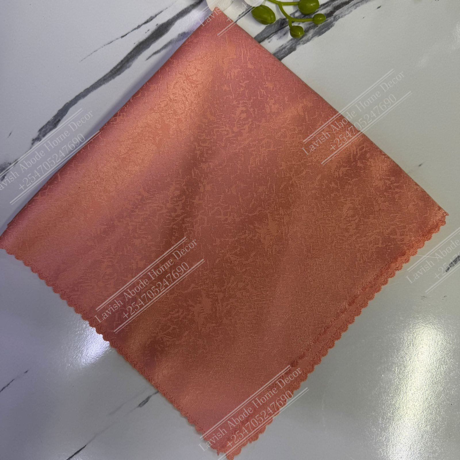 Peach Damask Cloth Dining Napkins 20×20 – Reusable & Washable | Table Decor Kenya - Image 3