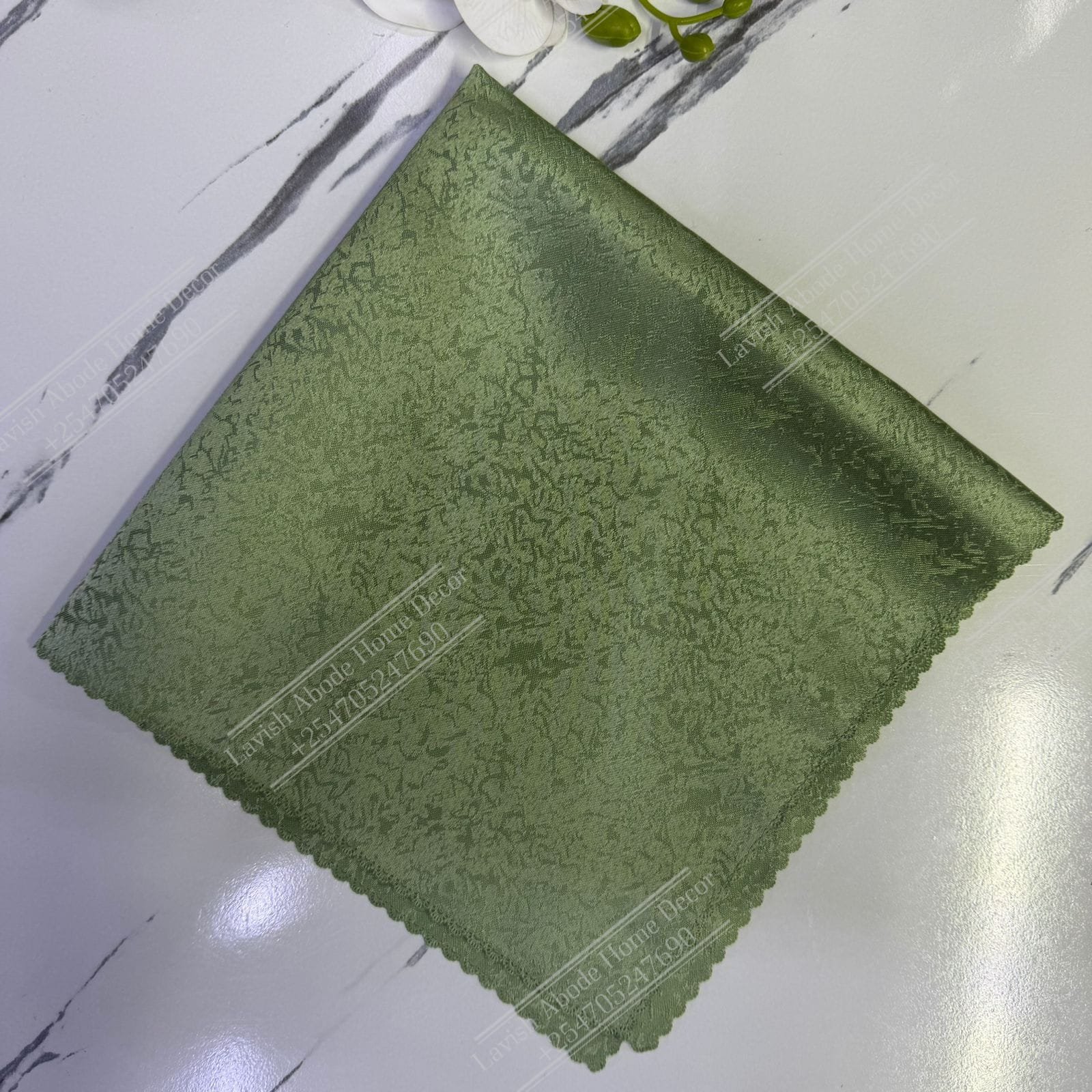 Sage Green Damask Cloth Dining Napkins 20×20 – Reusable & Washable | Table Decor Kenya - Image 3