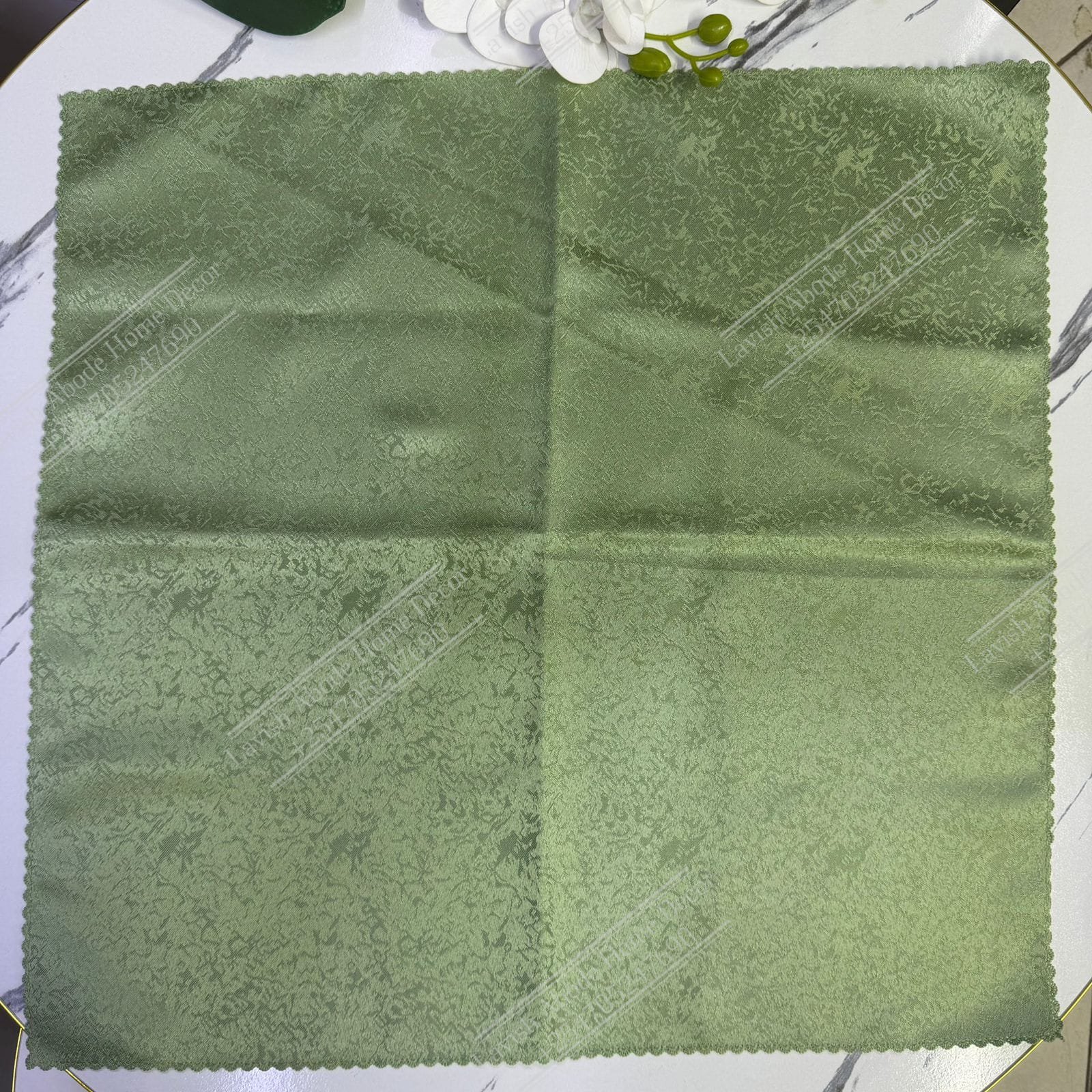 Sage Green Damask Cloth Dining Napkins 20×20 – Reusable & Washable | Table Decor Kenya - Image 2