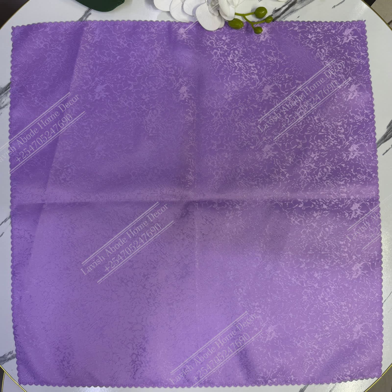 Light Purple Damask Cloth Dining Napkins 20×20 – Reusable & Washable | Table Decor Kenya - Image 3