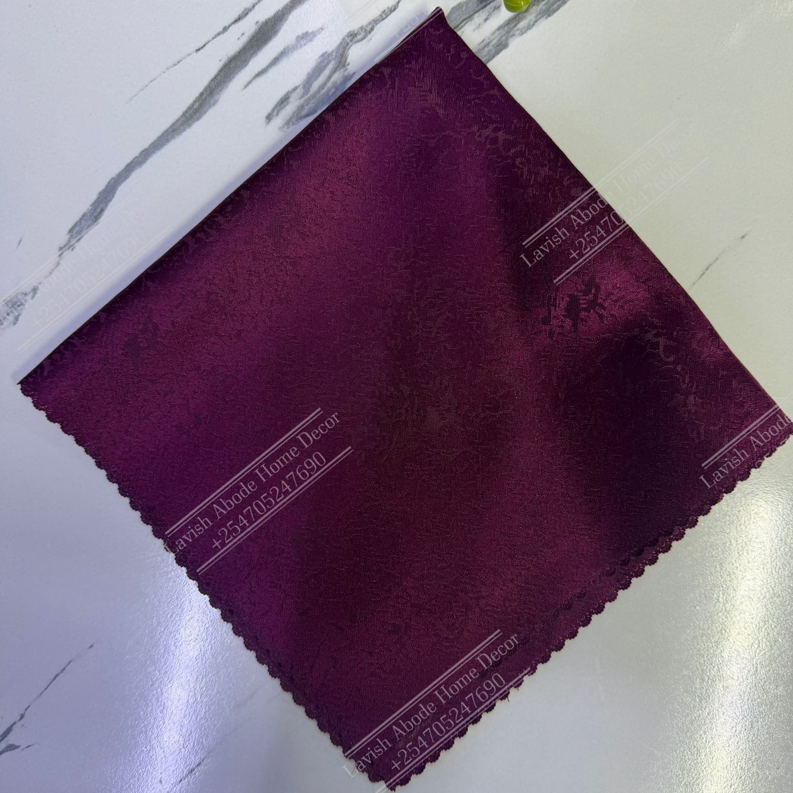 Dark Purple Damask Cloth Dining Napkins 20×20 – Reusable & Washable | Table Decor Kenya - Image 3