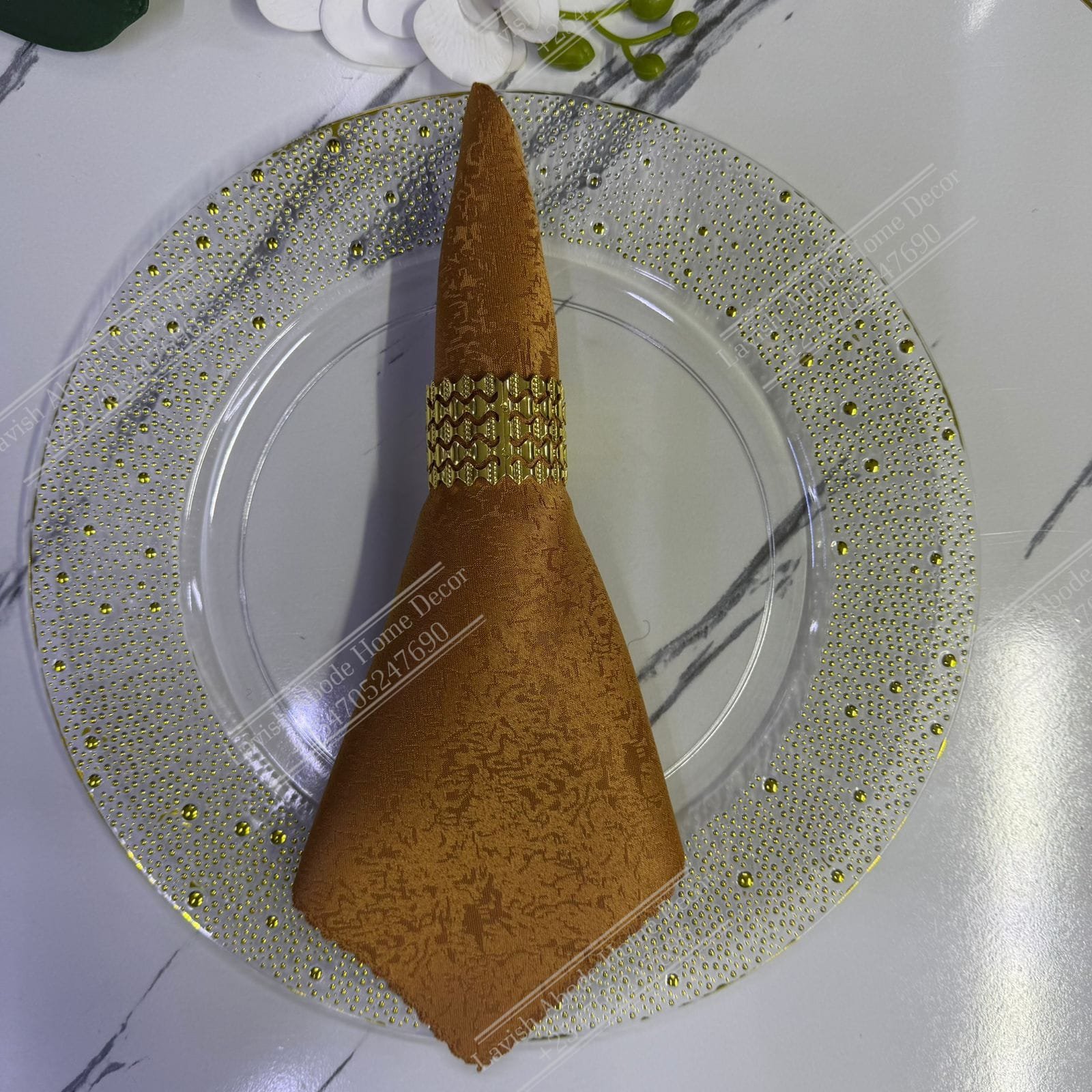 Light Brown Damask Cloth Dining Napkins 20×20 – Reusable & Washable | Table Decor Kenya