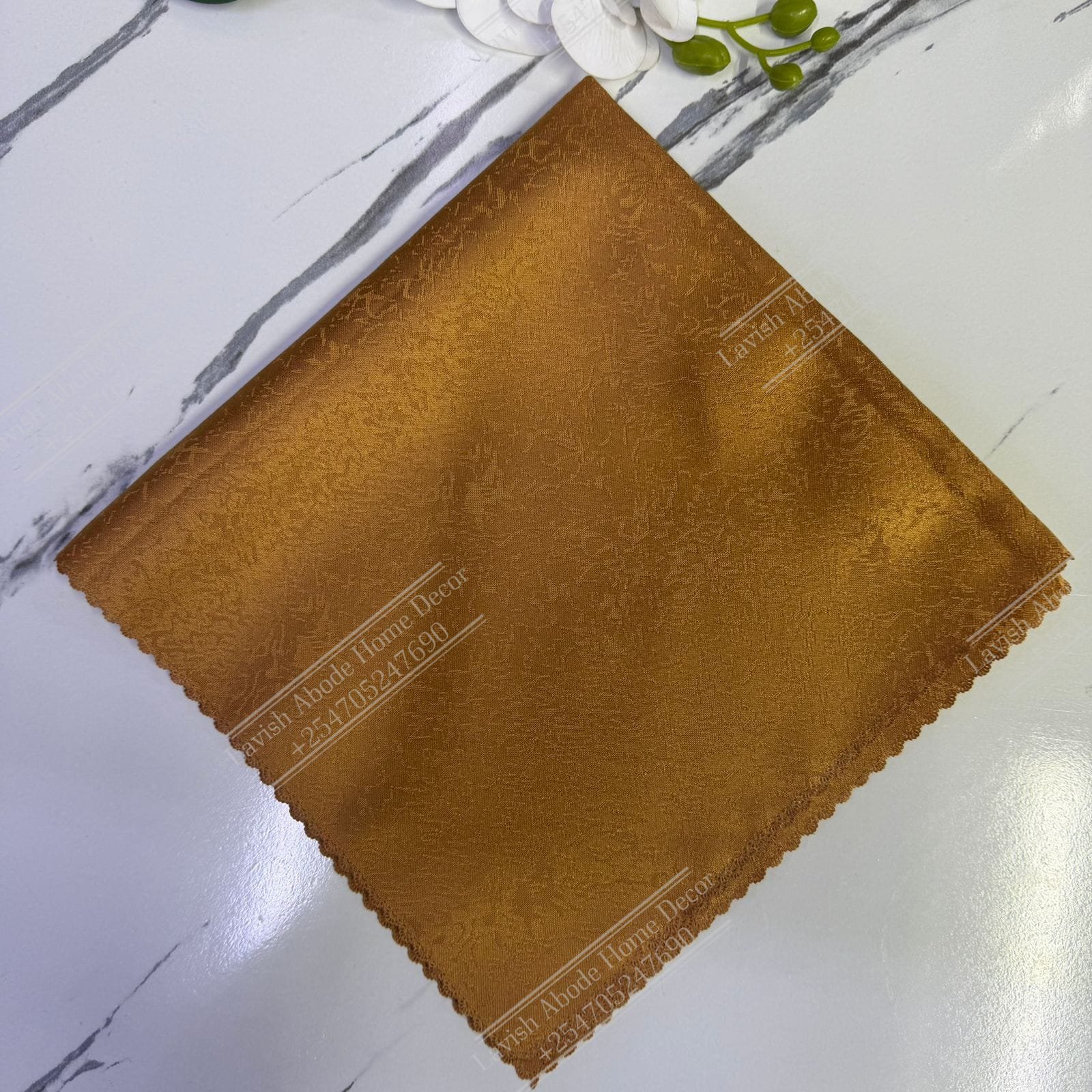 Light Brown Damask Cloth Dining Napkins 20×20 – Reusable & Washable | Table Decor Kenya - Image 3