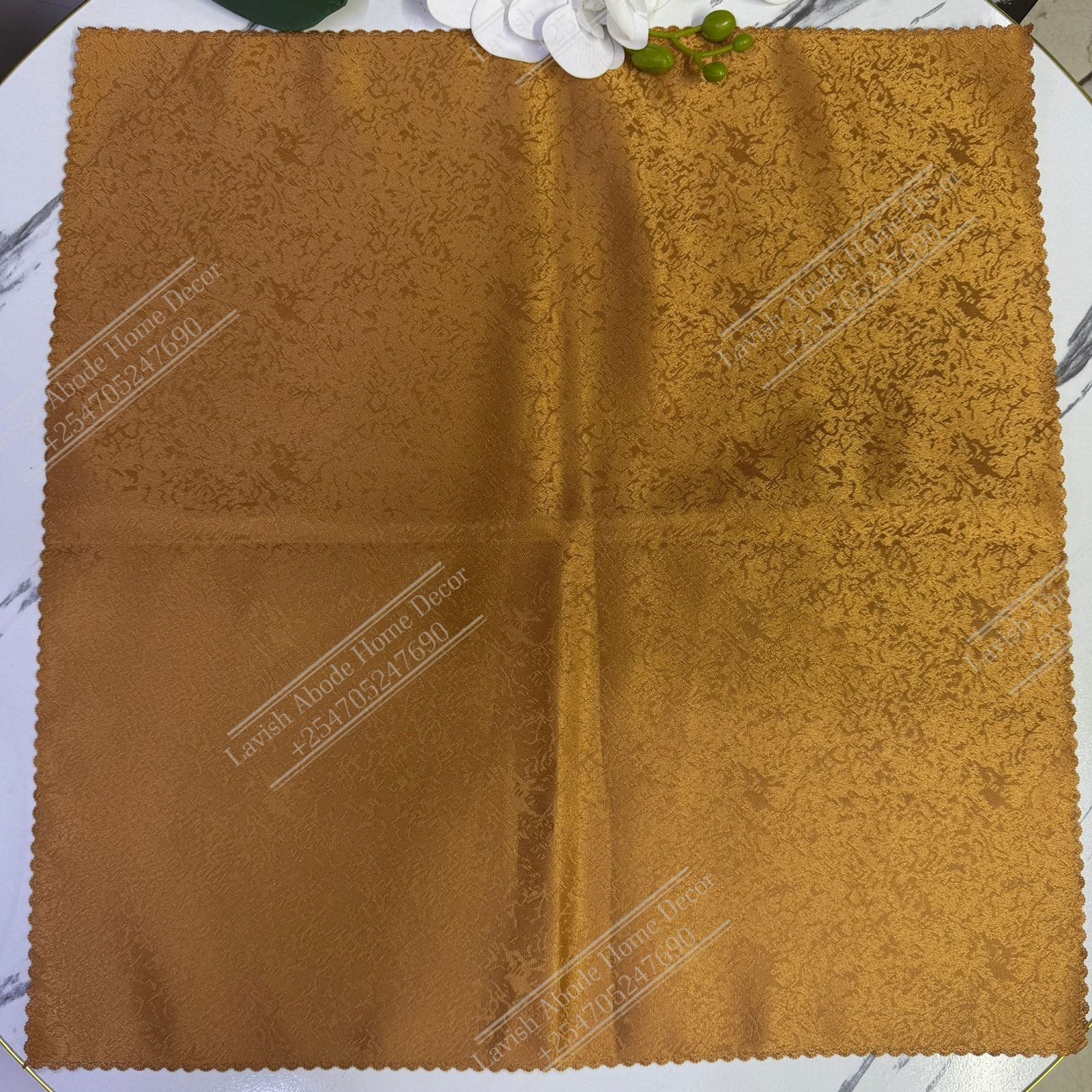Light Brown Damask Cloth Dining Napkins 20×20 – Reusable & Washable | Table Decor Kenya - Image 2
