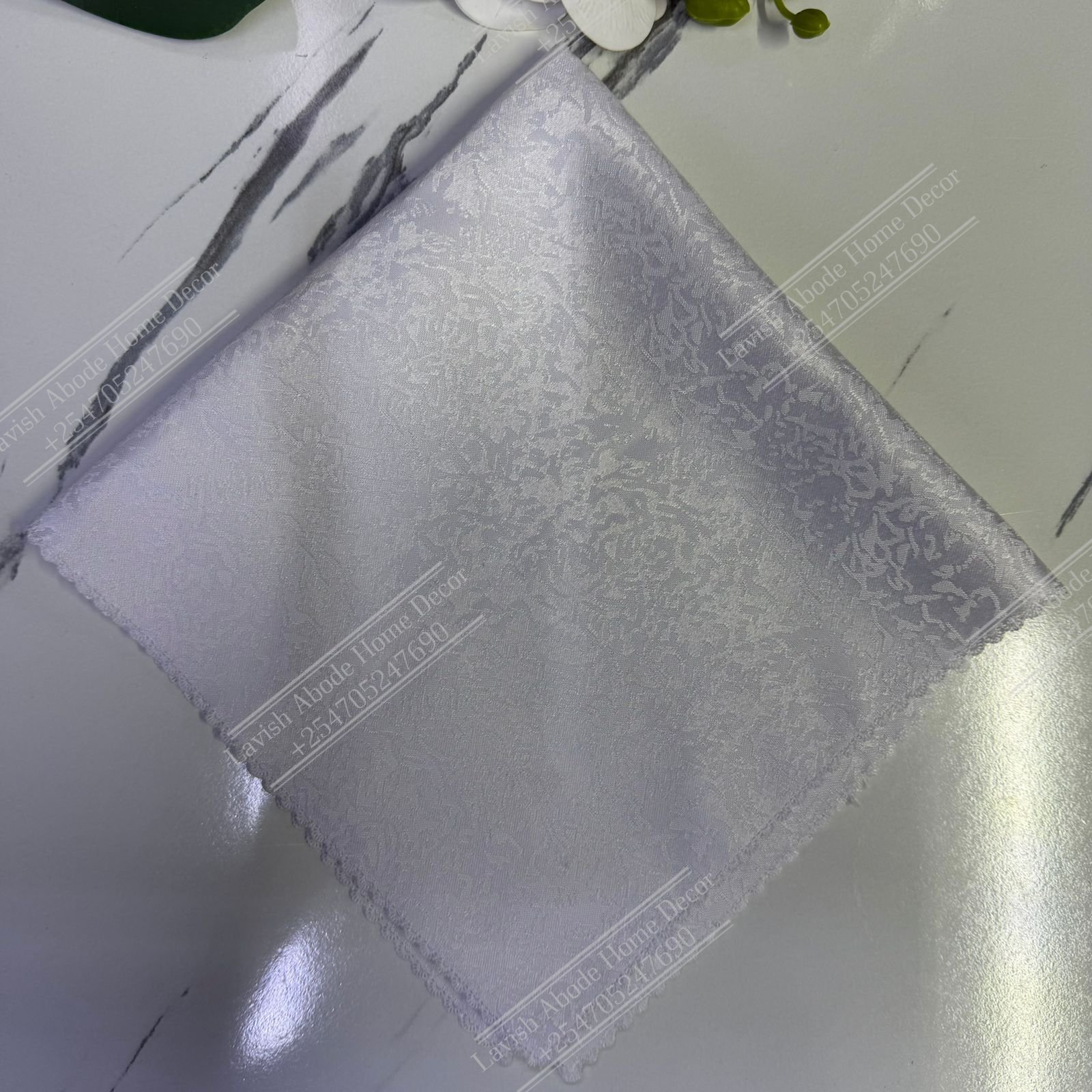 White Damask Cloth Dining Napkins 20×20 – Reusable & Washable | Table Decor Kenya - Image 2