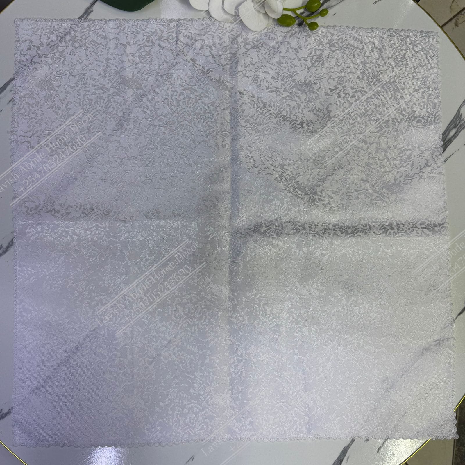 White Damask Cloth Dining Napkins 20×20 – Reusable & Washable | Table Decor Kenya - Image 3