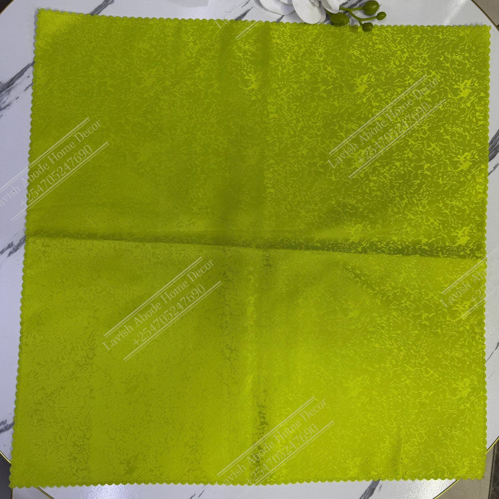 Olive Green Damask Cloth Dining Napkins 20×20 – Reusable & Washable | Table Decor Kenya - Image 3