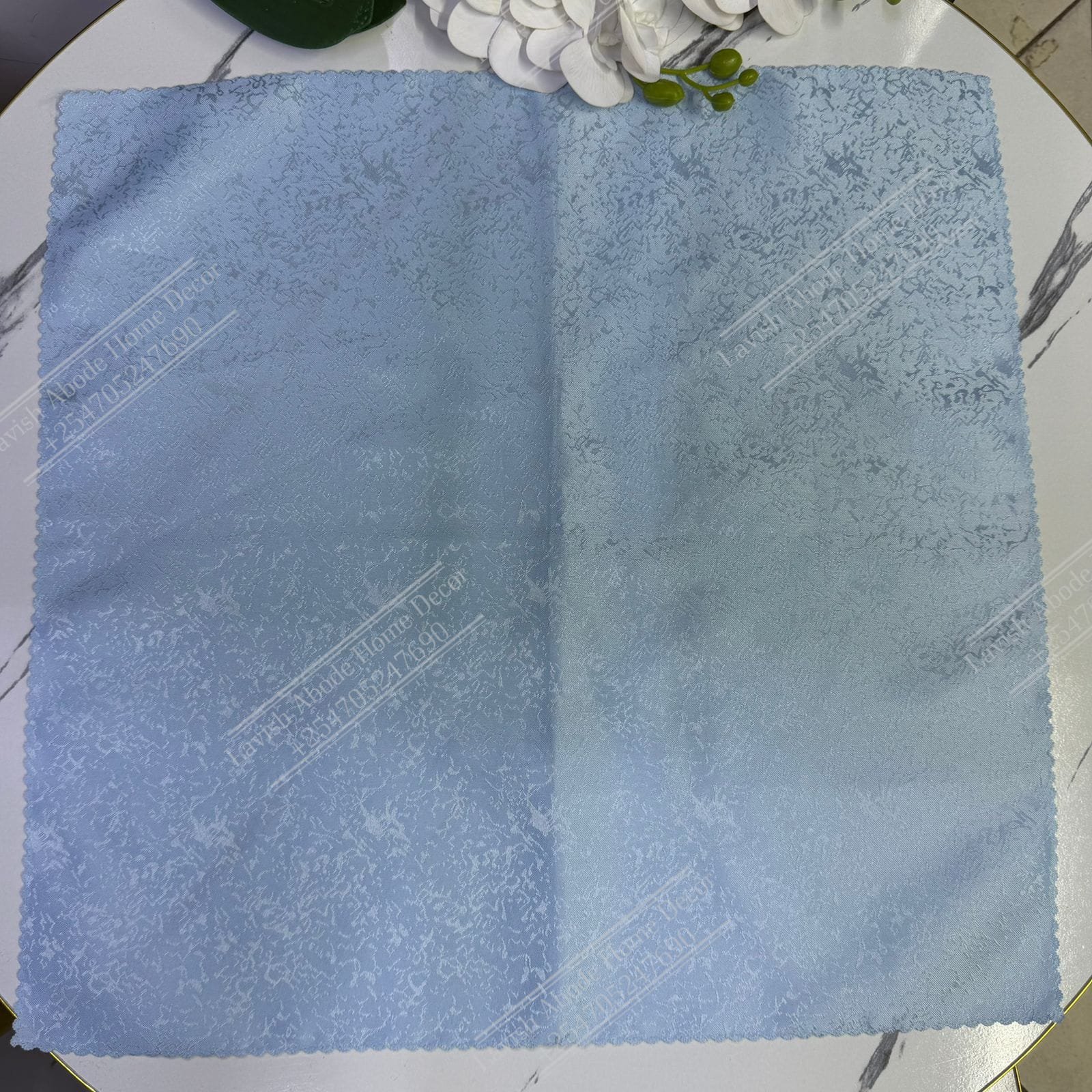 Dusty Blue Damask Cloth Dining Napkins 20×20 – Reusable & Washable | Table Decor Kenya - Image 3