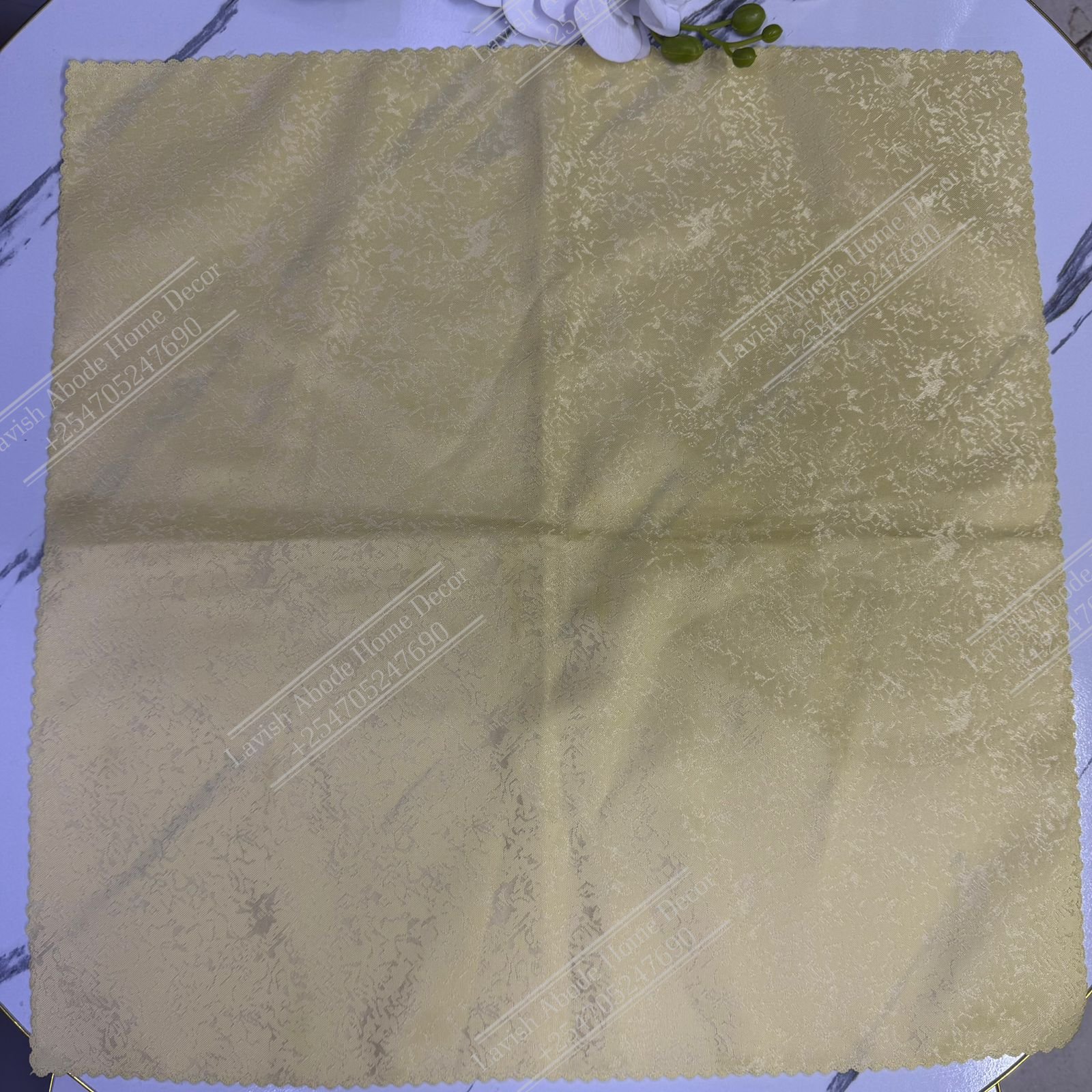 Cream Yellow Damask Cloth Dining Napkins 20×20 – Reusable & Washable | Table Decor Kenya - Image 3