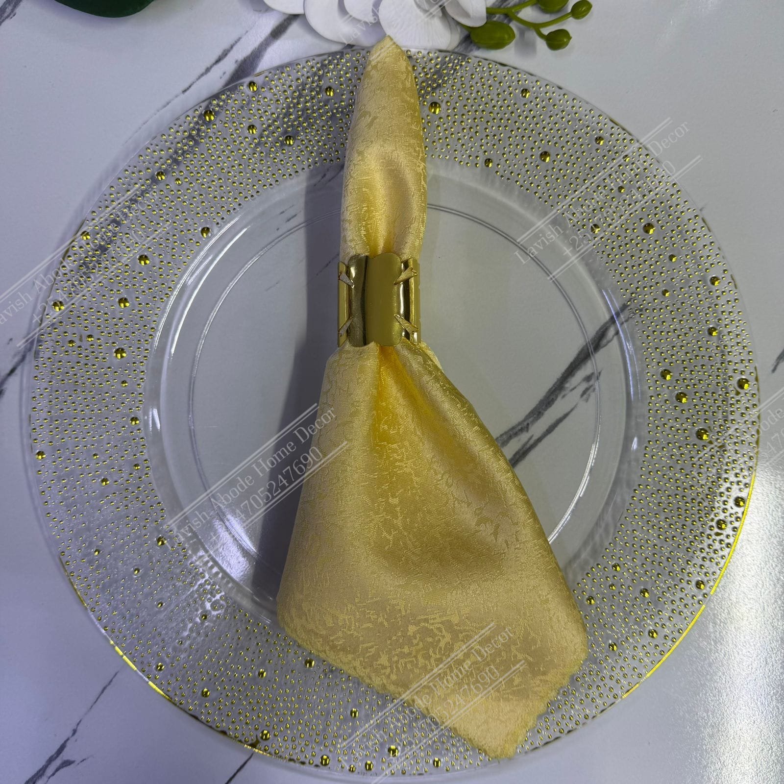 Cream Yellow Damask Cloth Dining Napkins 20×20 – Reusable & Washable | Table Decor Kenya