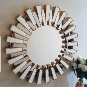 Sunburst Round Luxury Wall Mirror – Gold Decorative Accent | Wall Decor Kenya