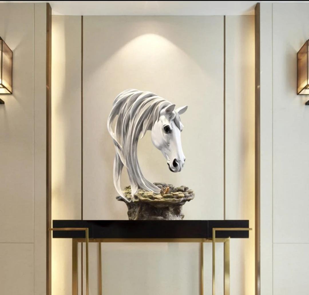 Deluxe White & Gold Horse Head Sculpture – Luxury Statement Decor | Home Decor Kenya - Image 2