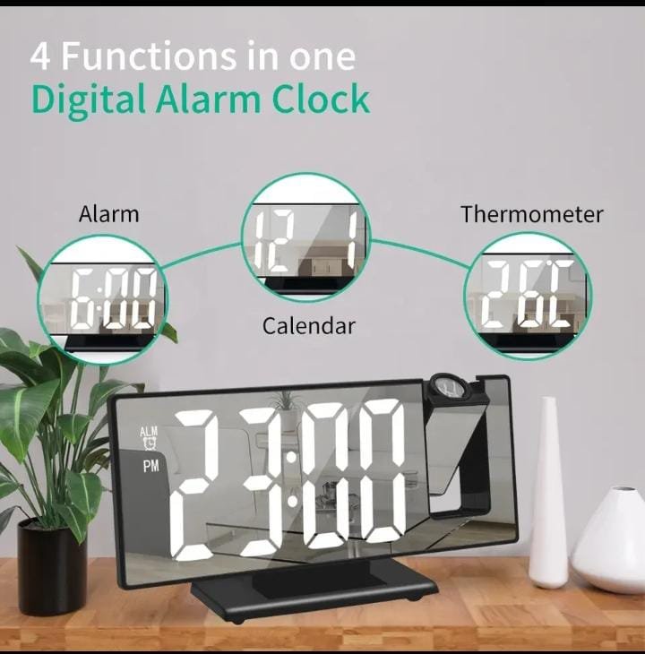 Mirror Projection Digital Alarm Clock – Multifunction LED Display | Modern Home Accessories Kenya - Image 3
