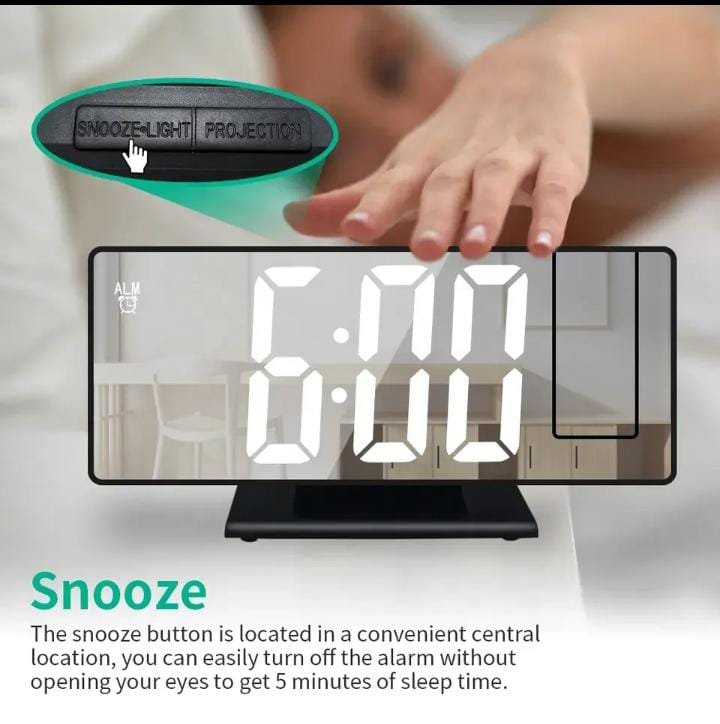 Mirror Projection Digital Alarm Clock – Multifunction LED Display | Modern Home Accessories Kenya - Image 4