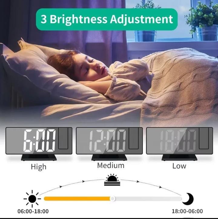 Mirror Projection Digital Alarm Clock – Multifunction LED Display | Modern Home Accessories Kenya - Image 2