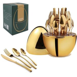 36-Piece Gold Cutlery Set with Egg-Shaped Case – Executive Dining Set | Kitchen & Dining Kenya
