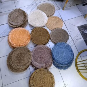 Decorative Sisal Table Mats with Fringe – Natural Woven Design | Dining Decor Kenya