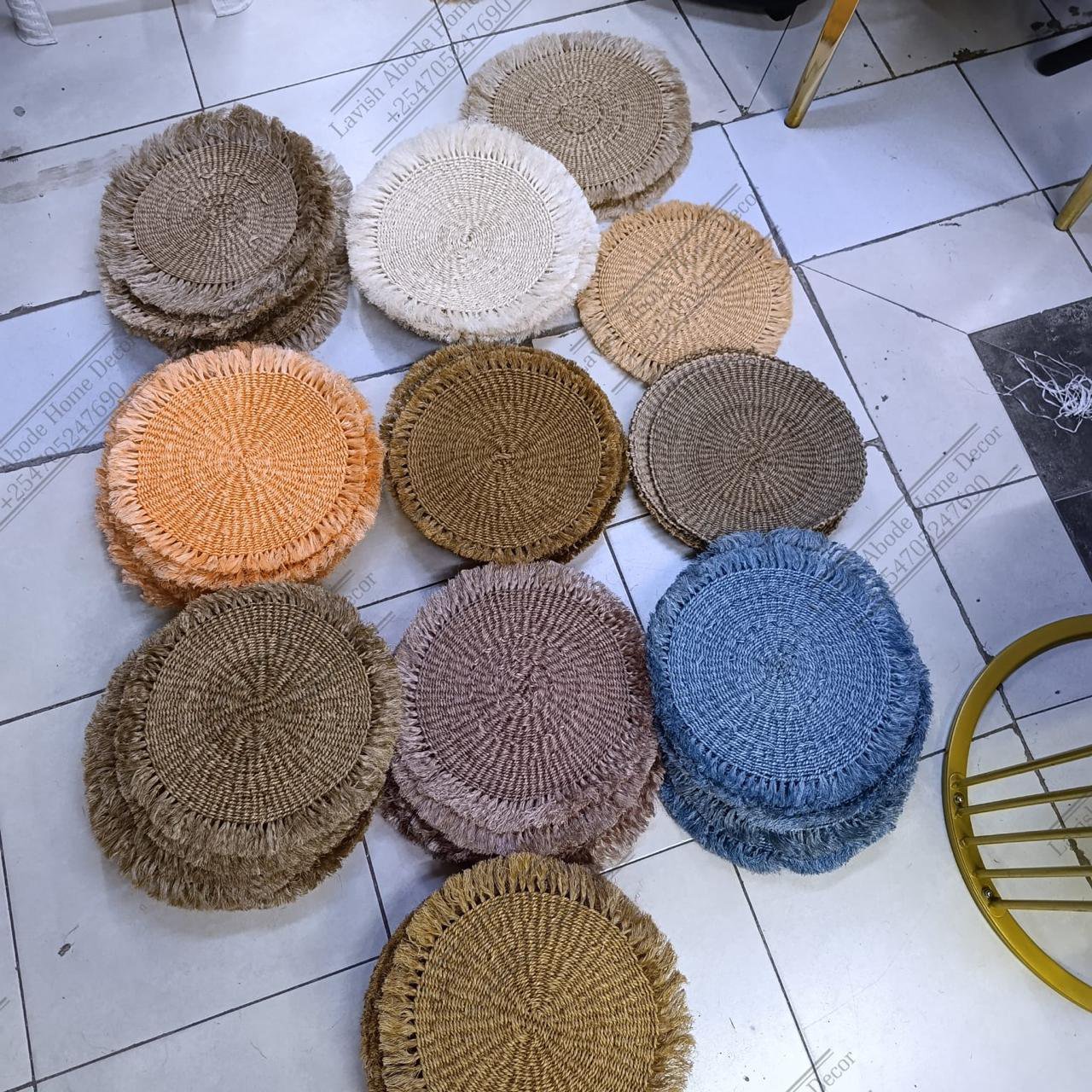Decorative Sisal Table Mats with Fringe – Natural Woven Design | Dining Decor Kenya