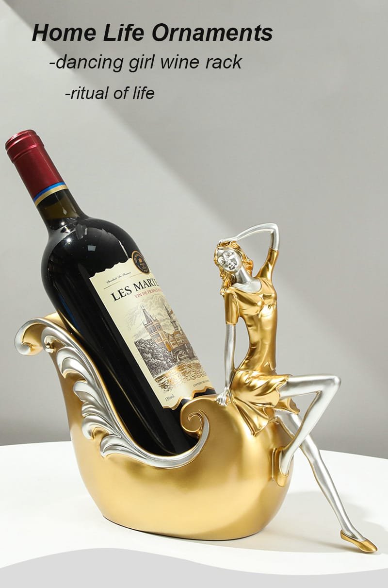 Creative Gold Resin Wine Bottle Holder – Decorative Display Stand | Luxury Home Decor Kenya - Image 2
