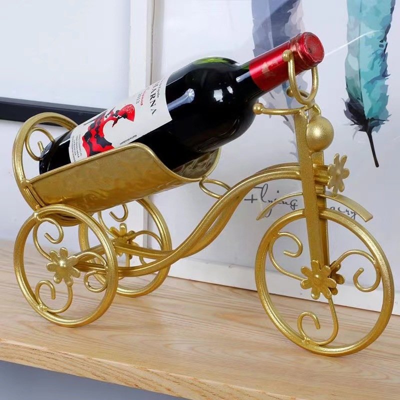 Vintage Gold Tricycle Wine Holder – Metal Bottle Display Rack | Home Decor Kenya