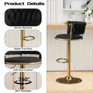 360° Swivel Black Bar Stool – Adjustable Counter Chair with Footrest | Modern Furniture Kenya